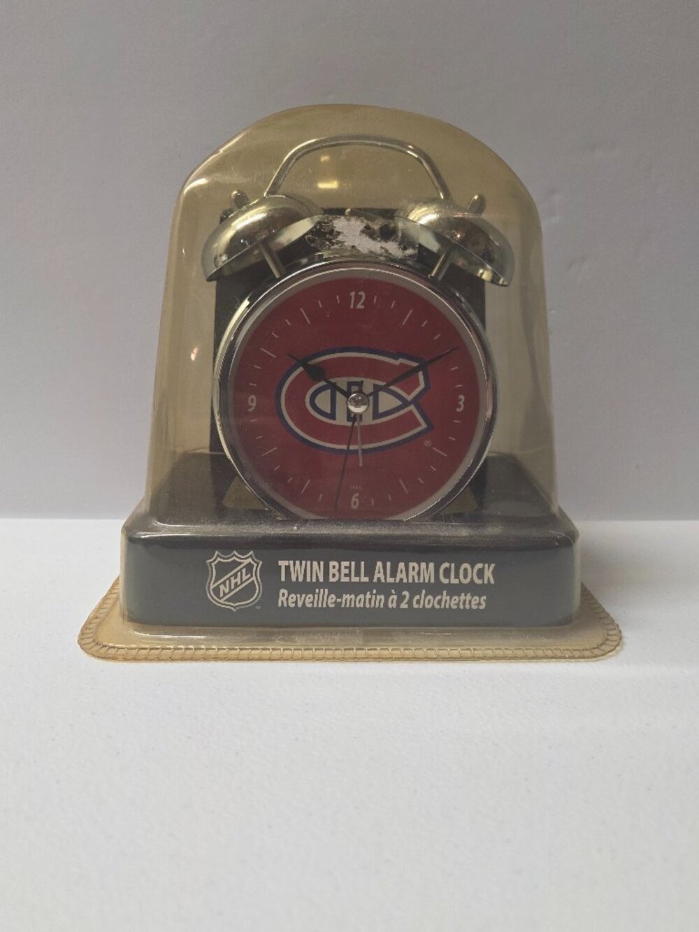 Montreal Canadiens Twin Bell Alarm Clock – NHL Licensed – Red Face – New in Box